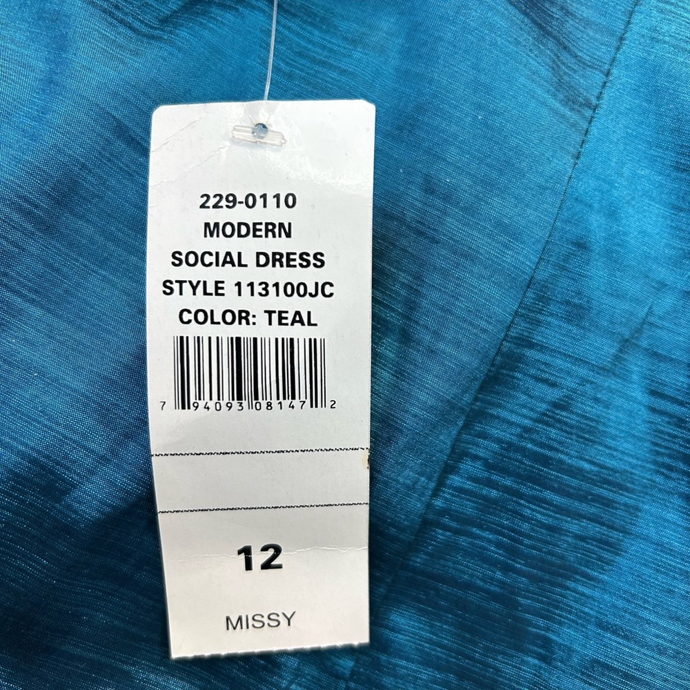 Teal One-Shoulder Ruffle Dress - Picture 7 of 10